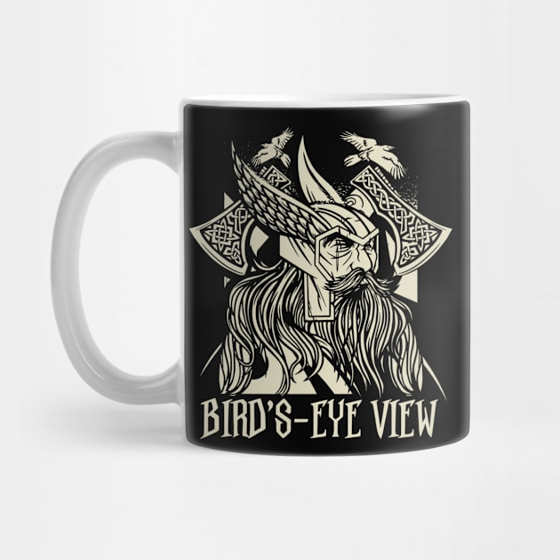 Odin, Huginn & Muninn - Viking Bird's-Eye View by Graphic Duster